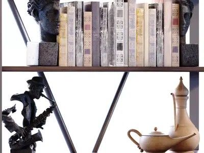  Modern shelf and rack set 784 Low-poly 3D model