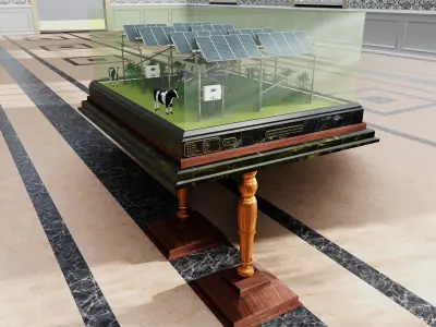 Agricultural Solar Energy Tracker System Table 2x2x8 Diorama 3D model