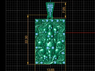 SKULL HEAD PENDANT 3D PRINTABLE MODEL  3D print model