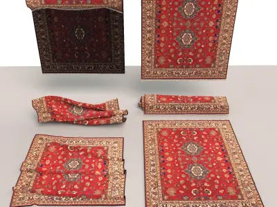 Persian carpet rug 004 3D model