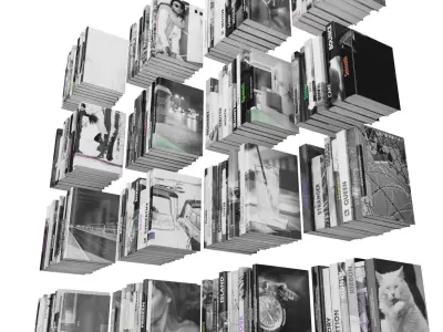 Books 150 pieces 2-9-4 Low-poly 3D model