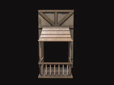 Medieval Wall V02 Low-poly 3D model