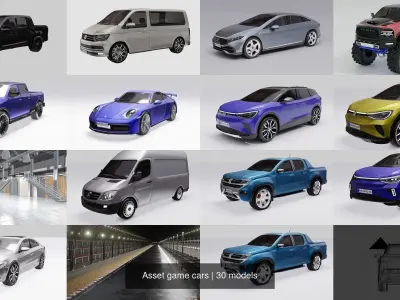 Asset game cars 3D Model Pack