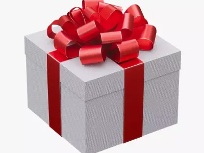 Christmas gift box 02 3D model