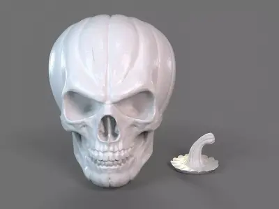 pumpkin-shaped skull 3D print model