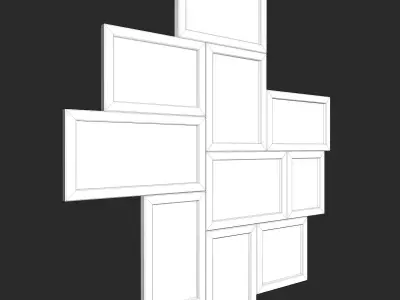 Photo Frames Collage Low-poly 3D model