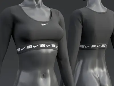 Nike Crop Top Long-Sleeve 3D model