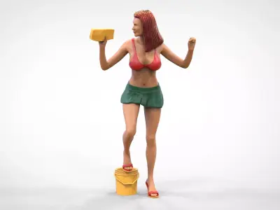 N3 Pretty Woman Car wash worker 3D print model