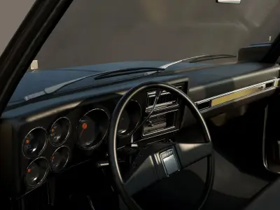 Chevrolet C10 1982 Black Low-poly 3D model