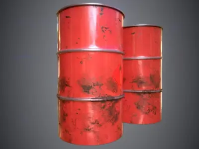 Oil Barrels Low-poly 3D model