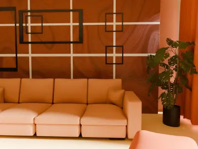 orange interior Free 3D model