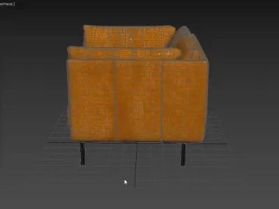 Wells Leather Chair Crate and Barrel 3D model