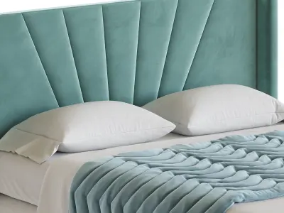 Boyd Sleep Valencia Velvet Upholstered Platform Bed 3D model