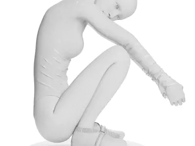 Sitting Girl 3D model