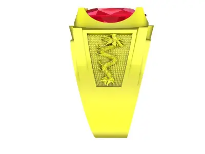 Luxury Oval Ruby Signet Ring for Men  4923 3D print model