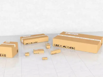 Cardboard Boxes Collection 06- PBR Low-Poly Low-poly 3D model