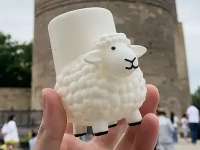 Cute Sheep Pencil or Brush Holder Free 3D print model