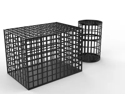 Medieval iron cages 3D model