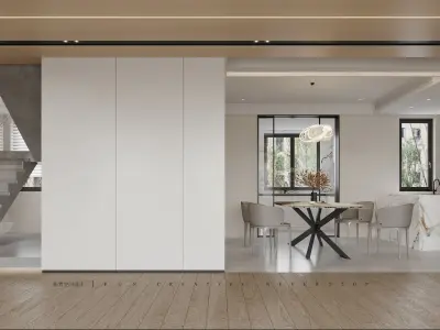 Modern Elegance - 3D Living  Dining   Bedroom Spaces 3D model