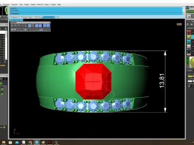Luxury Square Gemstone Men Ring 3D Model for Jewelry 4056 3D print model