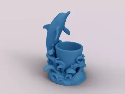 Dolphin-Themed Multi-Purpose Holder 3D print model