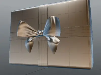 Ribbon gift box with 3D model