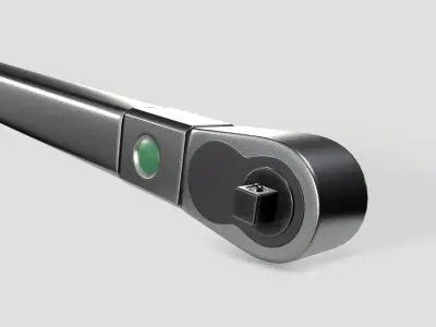 Torque wrench with quick release head Low-poly 3D model
