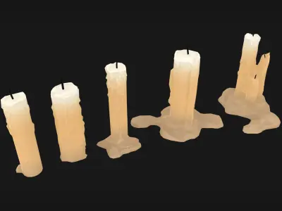 Candles Pack Low-poly 3D model