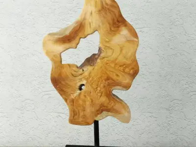 Teak Wood Table Top Decoration 3D model