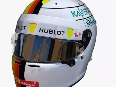 Vettel helmet 2018 Low-poly 3D model