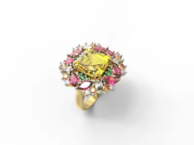 Ladies Diamond Ring  3D print model