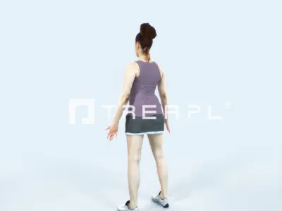 Yearn 01E Animated Rigged Sports Woman Low-poly 3D model