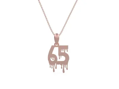 Model 1307 65 Bloody Terror Initial Number Pendant 3D print model