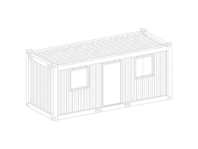 Office Container 20ft - Revit Family 3D model