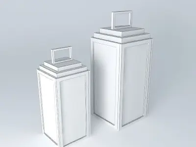 wooden lantern wooden lantern ornament garden Free 3D model
