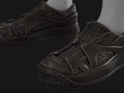 Fashionable Stylish Boots Low-poly 3D model