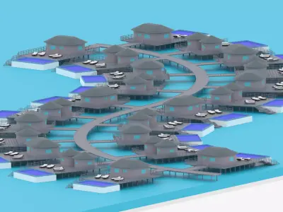 Overwater Resort Hut 3D model