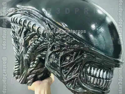 Alien Xenomorph Head Decor - Wearable For Cosplay 3D print model