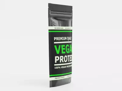 Vegan Protein - Product Concept Packaging Low-poly 3D model