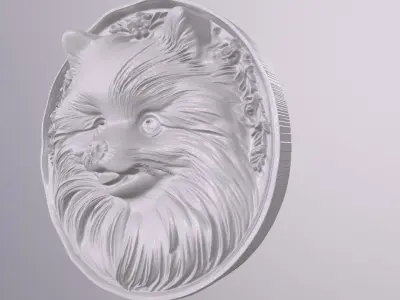 Pomeranian 4 basrelief for 3D printing 3D print model