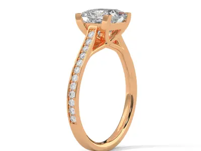 solitaire ring with detail images and 360 render videos 101 3D print model
