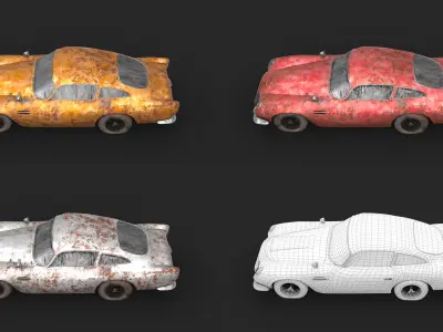 Old Rusty Car 001 - Aston Martin DB5 1964 3D model