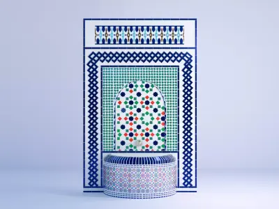 Moroccan fountain 3D model