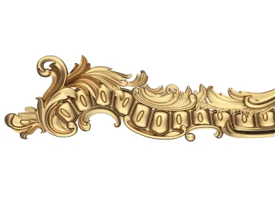 Cornice Classic Curtain Low-poly 3D model