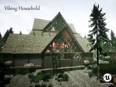 Viking Household Unreal Engine UE4 Low-poly 3D model