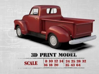 1951 Pickup 3100 3d printed Cars Old pickup 3D print model