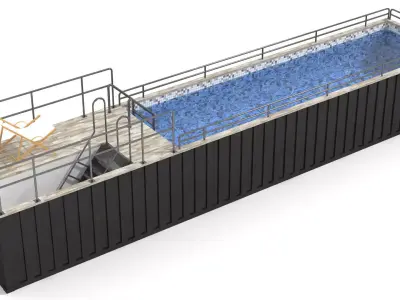Container Swimming Pool Low-poly 3D model