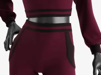 Girl Red Sport Clothes 3D model