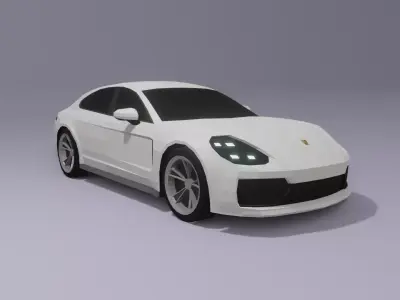 Porsche Panamera low poly 3D model Low-poly 3D model