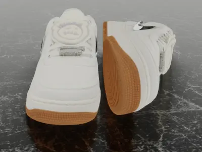TRAVIS SCOTT X NIKE AIR FORCE 1 LOW SAIL 3D SHOES Low-poly 3D model